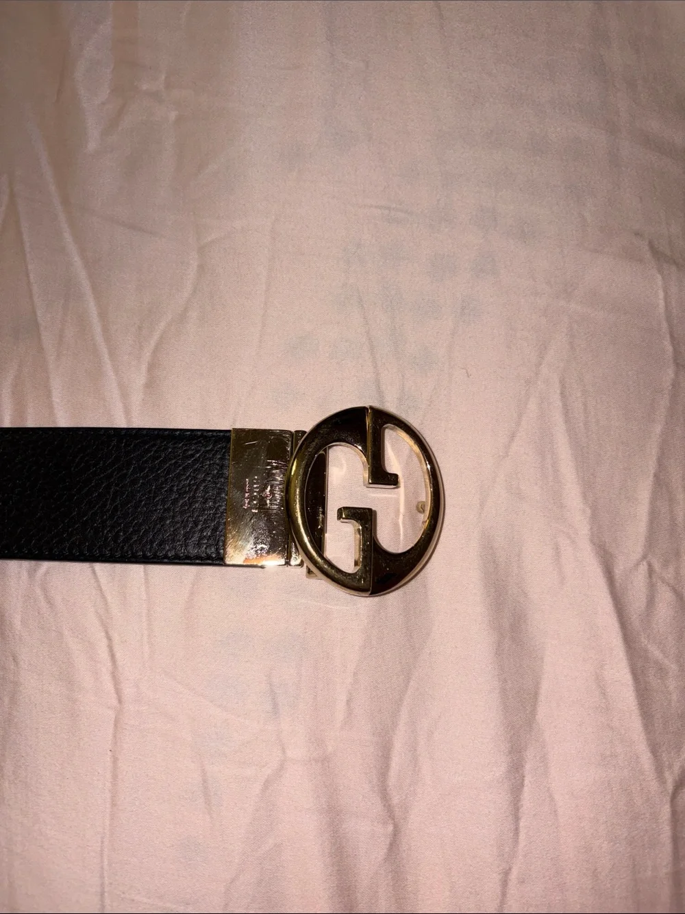 Reversible Gold Gucci Belt Pink & Black